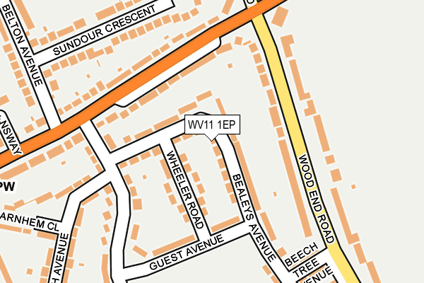 WV11 1EP map - OS OpenMap – Local (Ordnance Survey)