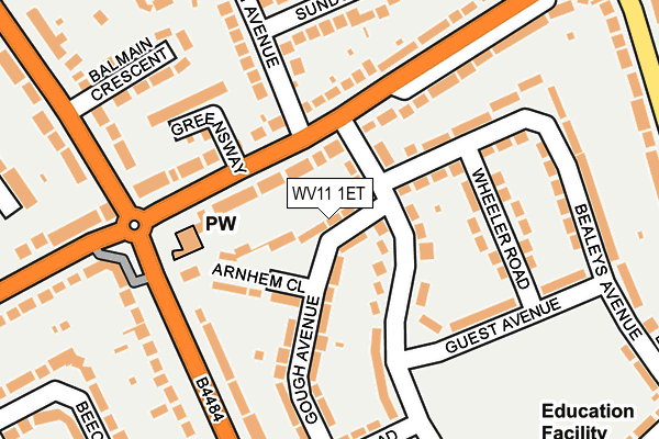 WV11 1ET map - OS OpenMap – Local (Ordnance Survey)