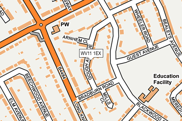 WV11 1EX map - OS OpenMap – Local (Ordnance Survey)