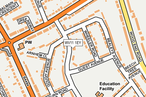 WV11 1EY map - OS OpenMap – Local (Ordnance Survey)