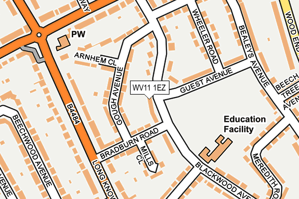 WV11 1EZ map - OS OpenMap – Local (Ordnance Survey)