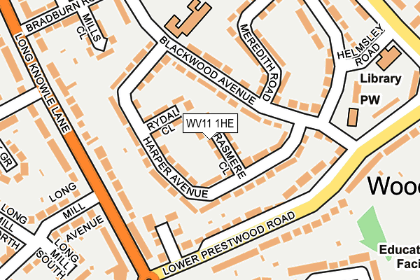 WV11 1HE map - OS OpenMap – Local (Ordnance Survey)