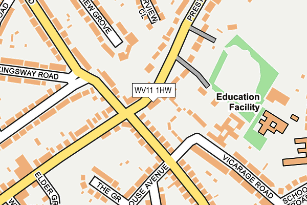 WV11 1HW map - OS OpenMap – Local (Ordnance Survey)