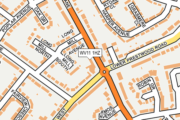 WV11 1HZ map - OS OpenMap – Local (Ordnance Survey)