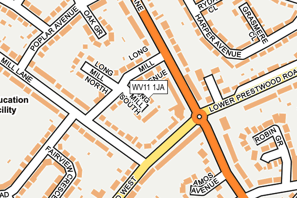 WV11 1JA map - OS OpenMap – Local (Ordnance Survey)