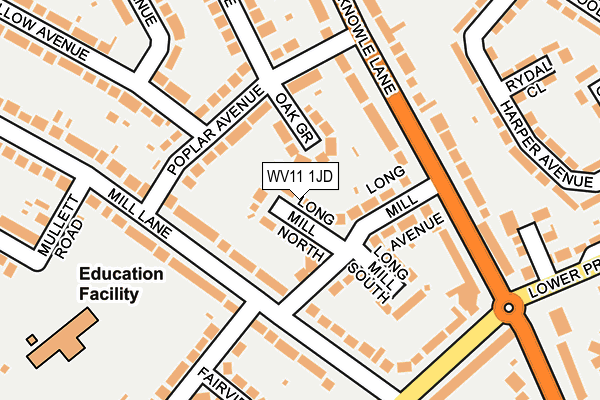 WV11 1JD map - OS OpenMap – Local (Ordnance Survey)