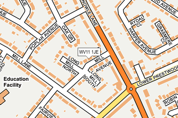 WV11 1JE map - OS OpenMap – Local (Ordnance Survey)