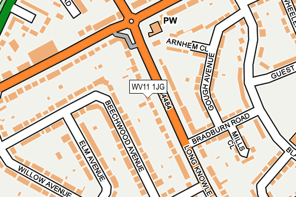 WV11 1JG map - OS OpenMap – Local (Ordnance Survey)