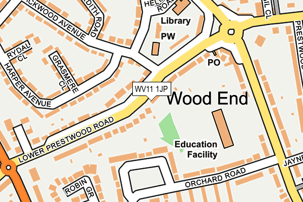 WV11 1JP map - OS OpenMap – Local (Ordnance Survey)