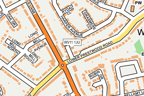 WV11 1JU map - OS OpenMap – Local (Ordnance Survey)