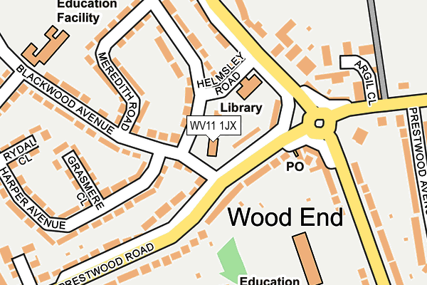 WV11 1JX map - OS OpenMap – Local (Ordnance Survey)