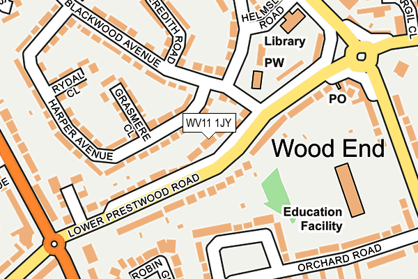 WV11 1JY map - OS OpenMap – Local (Ordnance Survey)