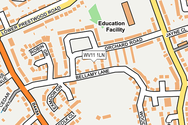 WV11 1LN map - OS OpenMap – Local (Ordnance Survey)