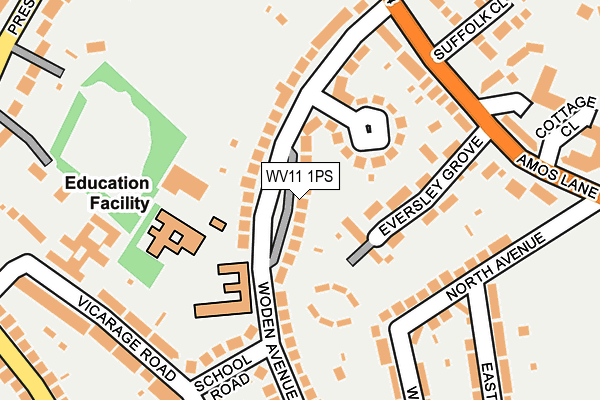 WV11 1PS map - OS OpenMap – Local (Ordnance Survey)