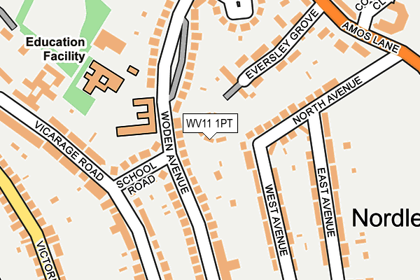 WV11 1PT map - OS OpenMap – Local (Ordnance Survey)