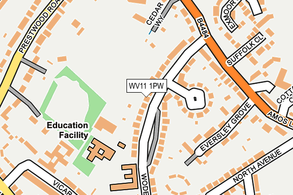 WV11 1PW map - OS OpenMap – Local (Ordnance Survey)