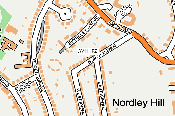 WV11 1PZ map - OS OpenMap – Local (Ordnance Survey)