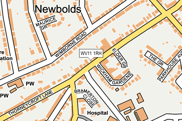 WV11 1RH map - OS OpenMap – Local (Ordnance Survey)