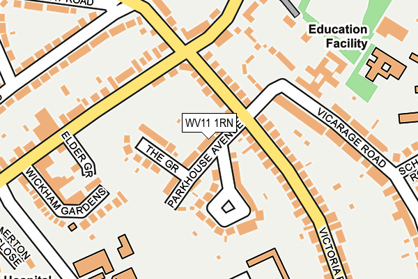 WV11 1RN map - OS OpenMap – Local (Ordnance Survey)