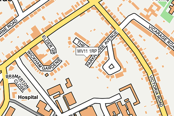 WV11 1RP map - OS OpenMap – Local (Ordnance Survey)