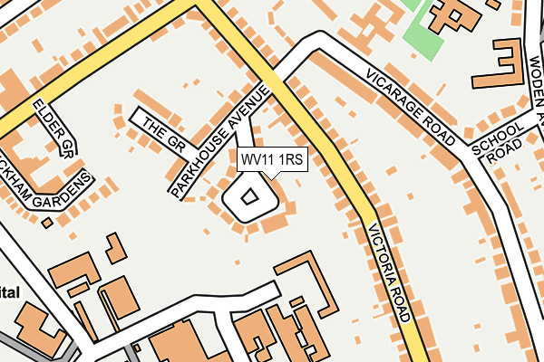WV11 1RS map - OS OpenMap – Local (Ordnance Survey)