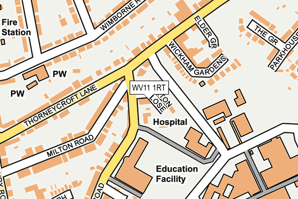 WV11 1RT map - OS OpenMap – Local (Ordnance Survey)