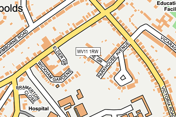 WV11 1RW map - OS OpenMap – Local (Ordnance Survey)