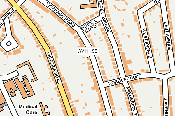 WV11 1SE map - OS OpenMap – Local (Ordnance Survey)