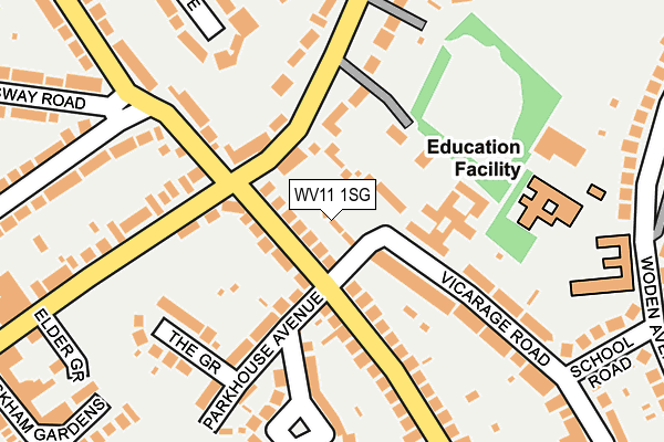 WV11 1SG map - OS OpenMap – Local (Ordnance Survey)
