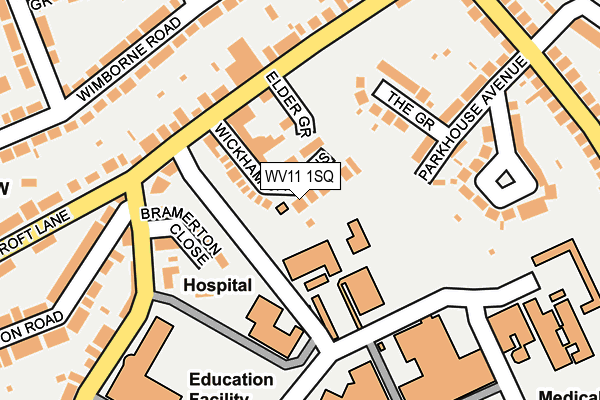 WV11 1SQ map - OS OpenMap – Local (Ordnance Survey)