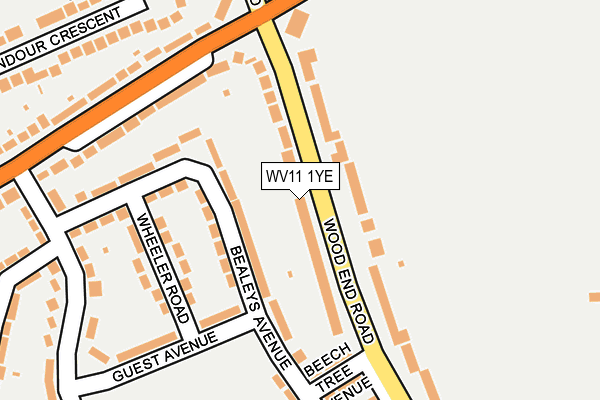 WV11 1YE map - OS OpenMap – Local (Ordnance Survey)