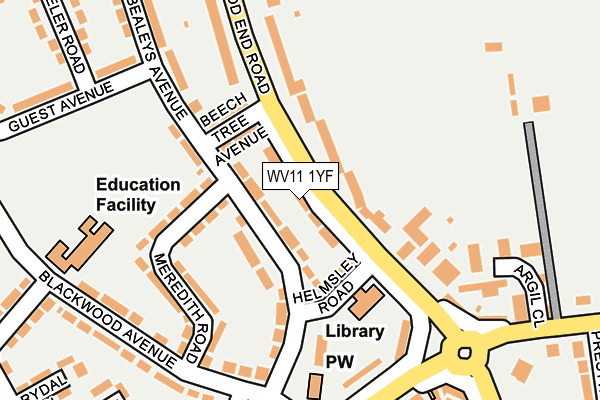 WV11 1YF map - OS OpenMap – Local (Ordnance Survey)
