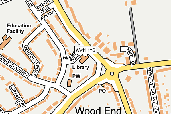 WV11 1YG map - OS OpenMap – Local (Ordnance Survey)