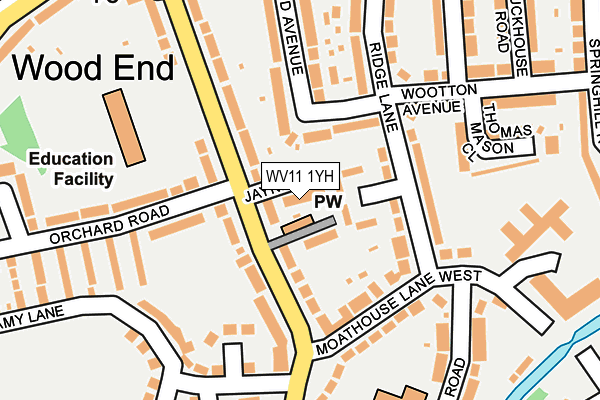 WV11 1YH map - OS OpenMap – Local (Ordnance Survey)