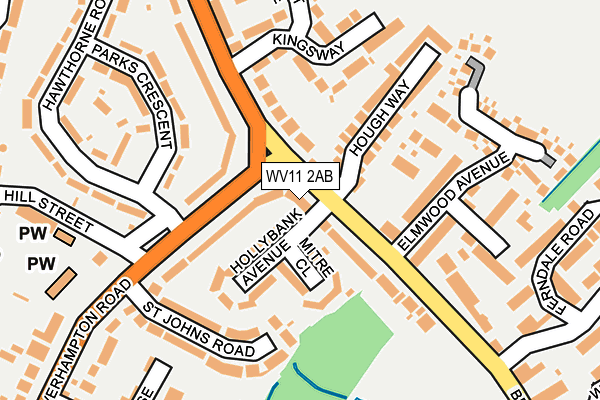 WV11 2AB map - OS OpenMap – Local (Ordnance Survey)