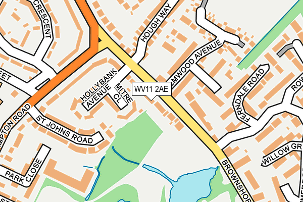 WV11 2AE map - OS OpenMap – Local (Ordnance Survey)