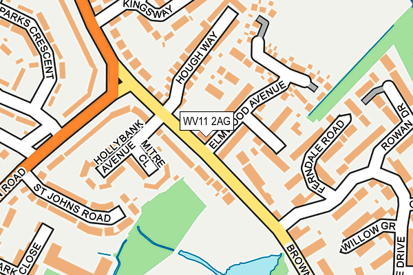 WV11 2AG map - OS OpenMap – Local (Ordnance Survey)