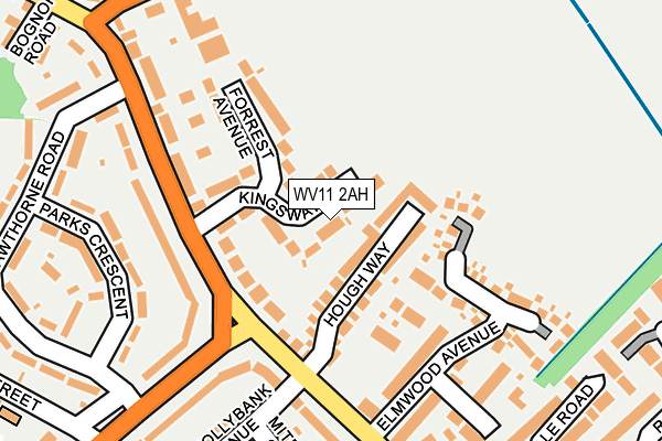 WV11 2AH map - OS OpenMap – Local (Ordnance Survey)