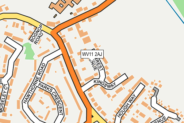 WV11 2AJ map - OS OpenMap – Local (Ordnance Survey)