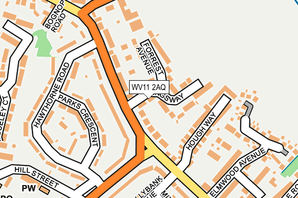 WV11 2AQ map - OS OpenMap – Local (Ordnance Survey)