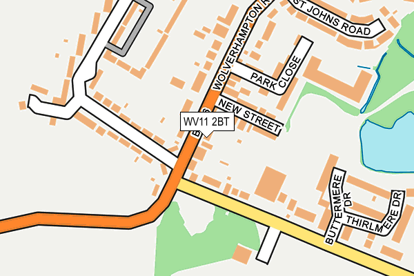 WV11 2BT map - OS OpenMap – Local (Ordnance Survey)