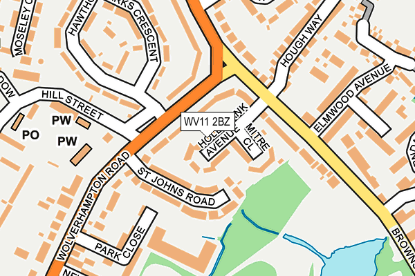 WV11 2BZ map - OS OpenMap – Local (Ordnance Survey)