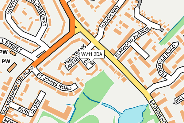 WV11 2DA map - OS OpenMap – Local (Ordnance Survey)