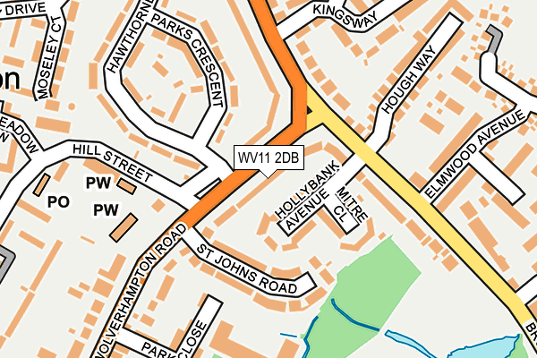 WV11 2DB map - OS OpenMap – Local (Ordnance Survey)