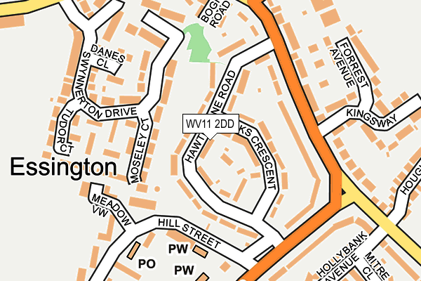 WV11 2DD map - OS OpenMap – Local (Ordnance Survey)
