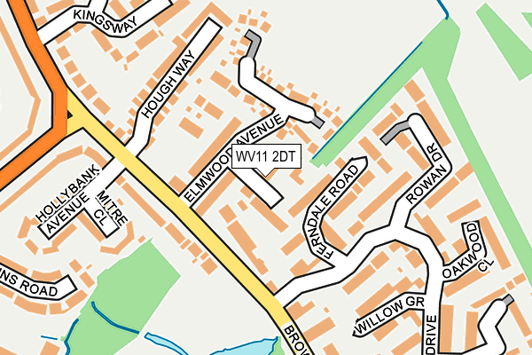 WV11 2DT map - OS OpenMap – Local (Ordnance Survey)