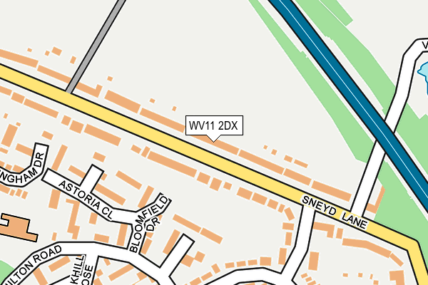 WV11 2DX map - OS OpenMap – Local (Ordnance Survey)