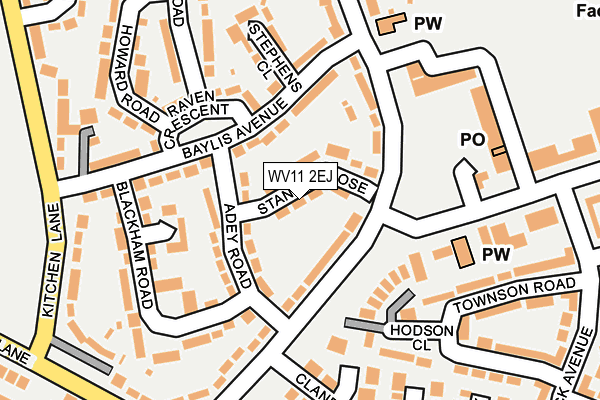 WV11 2EJ map - OS OpenMap – Local (Ordnance Survey)