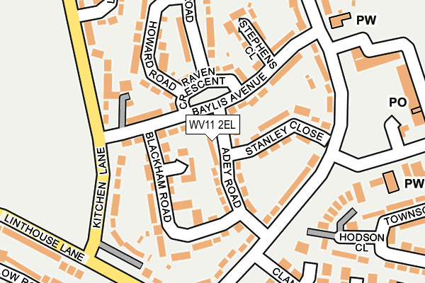 WV11 2EL map - OS OpenMap – Local (Ordnance Survey)