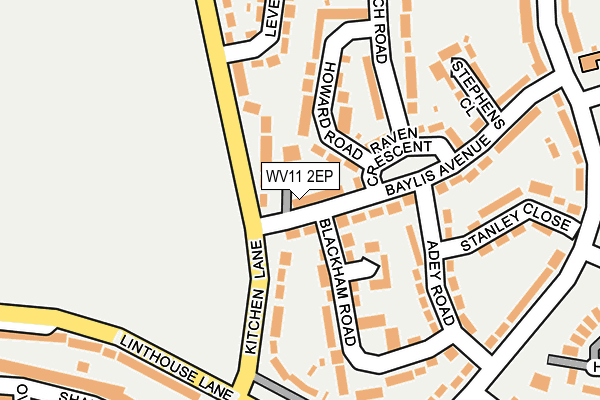 WV11 2EP map - OS OpenMap – Local (Ordnance Survey)